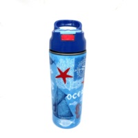 Bouteille isotherme personnalisable à double paroi en plastique avec couvercle à vis sans BPA, isolation thermique de 12 heures pour boissons froides et chaudes