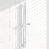 Barre de douche coulissante réglable au design moderne finition chromée, longueur 660 mm, tube de 25 mm, épaisseur 0,8 mm, rail de douche en acier inoxydable à montage mural