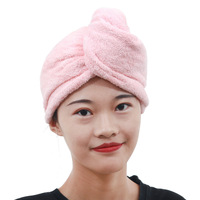 Chapeau de bain rectangulaire en velours corail à motif floral, épais et absorbant, pour sécher les cheveux, lavable en machine, usage domestique, unisexe