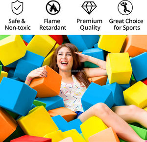 Mật độ cao đầy màu sắc bọt xốp khối Cube Bouncer bọt biển bọt khối xây dựng Pit khối cho trẻ em trampolines bảo vệ - Product Image 5