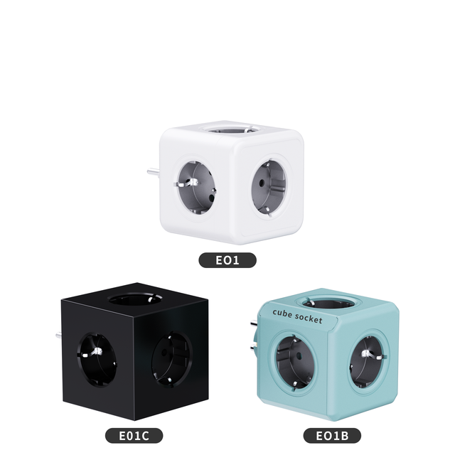 Origin Factory Hotsale Fashionable Multiple Cube Socket Without Cable Multi Power Strip Socket Eu 5-in-1 Socket Adapter Plug