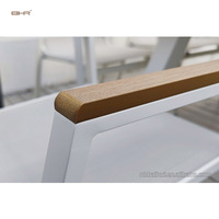 Ensemble de salle à manger extérieur BHR au design européen moderne et imperméable, table en aluminium, fauteuil, mobilier de jardin, cour et patio de villa