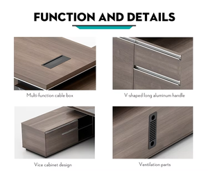 Escritorio de oficina Moderno Ejecutivo Ceo Escritorio en forma de L Panel de madera Estación de trabajo de oficina para directores de negocios y jefes Mesa de oficina - Product Image 4