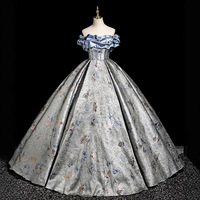 Robe de bal bleue en satin, couleur bonbon naturel, antistatique, avec soutien-gorge intégré, pour examen artistique, remise des diplômes du lycée, robe de soirée longue jusqu'au sol