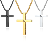 Cadeaux chrétiens croix collier en acier inoxydable sérénité prière pendentif religieux Bible verset pendentif Crucifix collier