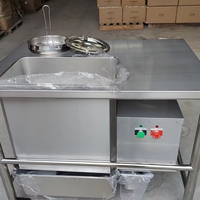 Grande table de panure électrique en acier inoxydable avec filtre à brosse pour la friture profonde de viandes, fruits de mer et le revêtement de panure de pain