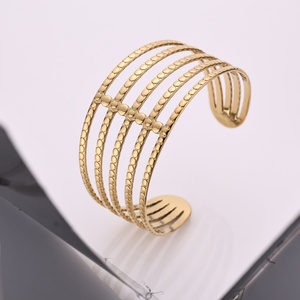 Lady's Stainless Steel Gold-Plated Geometric Trendy Elegant Luxury Girls' Fashion Bangle <b>Bracelet</b> Jewelry - Product Image 5