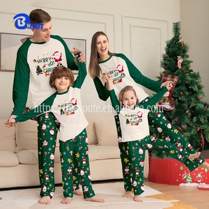 Camisas de Manga Longa Tricotadas Casuais com Estampa e Calças para o Natal, Pijamas Sublimados para Família - Product Image 4