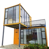 Maison conteneur modulaire préfabriquée isolée, prête à l'emploi, de 20 pieds, en acier, design contemporain, démontable, portable, en kit, pour usage hôtelier