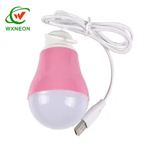 5V 5w白色LED USB电缆野营灯泡节能塑料灯
