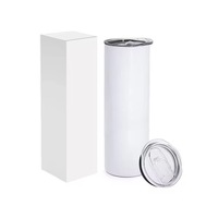 Vente en gros de gobelets isothermes en acier inoxydable 304 de 20 oz, tube droit, revêtement blanc pour sublimation, transfert thermique DIY, aspiration 6-12