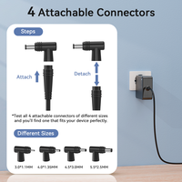 Cargador para Portátil de 65W, 19V 3.42A, Conector DC Convertible de 4.0*1.35mm, 3.0*1.1mm, 4.5*3.0mm, 5.5*2.5mm, Adaptador de Corriente CA para Portátiles ASUS