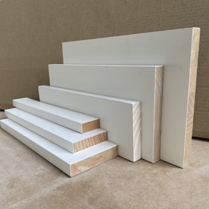 Custom Radiata Pine Board Finger Joint Primed Board Traditional Design S4S Wood Moulding Baseboard Hotsail - Product Image 3