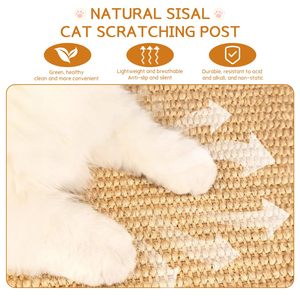 Factory Direct Supply Square and Oval Sisal Carpet Multi-Function <b>Cat</b> Scratch Pads Sustainable Sisal Hemp <b>Sofa</b> Mat - Product Image 3