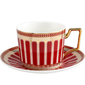 Taza de café de cerámica de estilo nórdico INS, platillo, tazas de té de oro blanco esmaltadas por la tarde británica con temática de vacaciones romanas con cuchara dorada - Product Image 5
