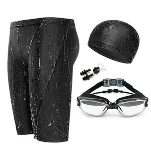 Costume da bagno da uomo grande a cinque punti anti imbarazzo da bagno ad angolo piatto ad asciugatura rapida per tronchi da uomo - Product Image 2