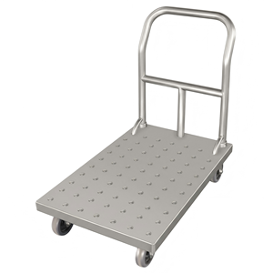 गोदाम और स्टोर के लिए शीर्ष गुणवत्ता वाणिज्यिक प्लेटफॉर्म कार्ट 201 स्टेनलेस स्टील फ्लैटबेड ट्रॉली - Product Image 5