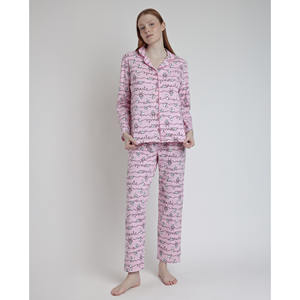Pyjama à manches longues imprimé DISNEY pour femmes Logo personnalisable taille élastique respirant pour l'été automne printemps - Product Image 1