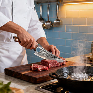 Ensemble de couteaux de Chef <span class=keywords><strong>professionnel</strong></span> 7-en-1 G10 fait à la main cuisine écologique barbecue <span class=keywords><strong>boucher</strong></span> désossage Camping extérieur à haute teneur en carbone inoxydable - Product Image 3