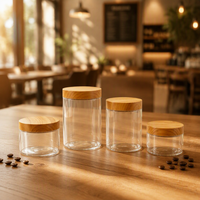 Pot de stockage vide de 200 ml de qualité alimentaire pour noix, bonbons, fruits secs, petit pot en plastique PET avec couvercle en plastique imprimé imitation bois