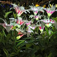 Décorations extérieures LED de fleurs de lys Lumières de jardin pour les fêtes de mariage Pâques Noël Saint Valentin Affichage décoratif