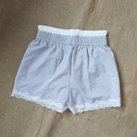 Vente en gros de logos personnalisés pyjama boxer boutonné en coton taille basse à rayures avec bordure en dentelle pour filles Y2K pour femmes