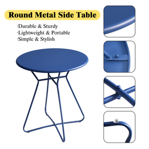 Tavolino rotondo <span class=keywords><strong>in</strong></span> metallo da 17,72 pollici, elegante tavolino da banchetto con cuscino <span class=keywords><strong>in</strong></span> <span class=keywords><strong>plastica</strong></span> per uso interno ed esterno - Product Image 6