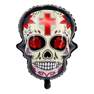 Day of The Dead Balloon <span class=keywords><strong>Halloween</strong></span> Kids Toys decorato per bambini Skull Party Foil Balloon per la decorazione di eventi - Product Image 2