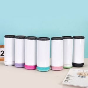 RTS 25 piezas/caja Vaso de sublimación de acero inoxidable de 16 oz con altavoz de música inalámbrico y carga USB, enfriador de latas para exteriores - Product Image 1