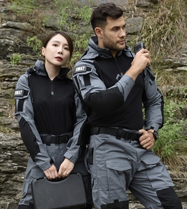Ensemble d'uniformes tactiques Kango pour garde de <span class=keywords><strong>s</strong></span>écurité, uniforme professionnel <span class=keywords><strong>Coyote</strong></span> noir avec patchs d'insigne, vente en gros - Product Image 4