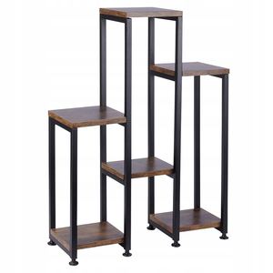 رف زهور خشبي بـ 6 طبقات، حامل نباتات معدني، رف عرض نباتات داخلي للزوايا، حامل زهور متعدد، أرفف تخزين وتنظيم - Product Image 3