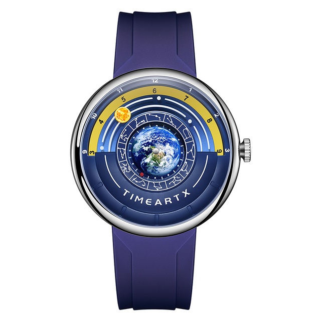 TIMEARTX Custom Hot Selling 3D Planet Dial Quartz Watch Fashion Trendy Luminous Waterproof Men Wristwatch OEM Service TA-5700