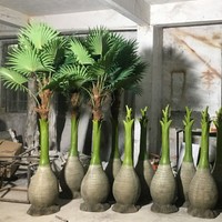 Pohon besar tiruan luar ruangan tanaman tahan UV buatan pohon palem pohon palsu besar