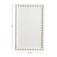 Miroir de sol pleine longueur pour décoration intérieure moderne avec perles en bois massif Miroir mural de luxe art déco et rustique avec cadre design rond