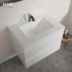 Lavabo de meubles Corainy à surface solide Kkr avec armoire <span class=keywords><strong>en</strong></span> <span class=keywords><strong>bois</strong></span> massif - Product Image 6