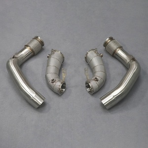 Tuyau d'échappement droit en titane 2024 le plus vendu pour BMW M5 F90, collecteur avant de moteur de course avec bouclier thermique pour voiture S63B44B - Product Image 2