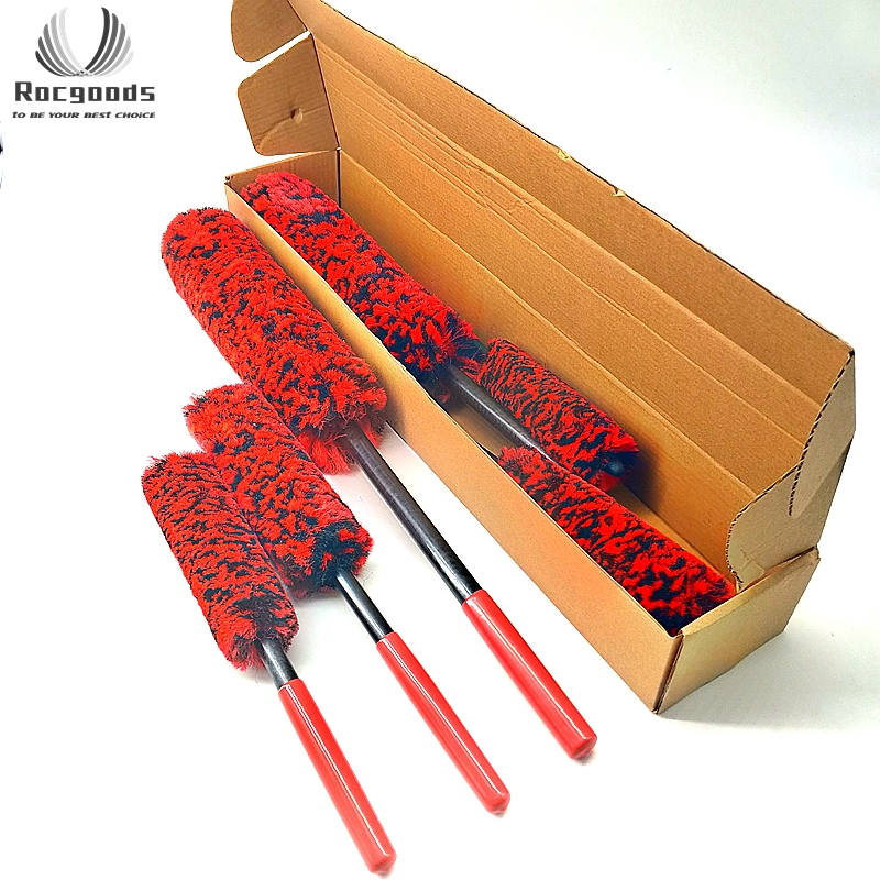 Набор щеток с длинной ручкой для ухода за ободом автомобиля, мягкая щетка для детейлинга автомобильных шин