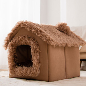 Grande cuccia ecologica per gatti completamente chiusa peluche in velluto di <span class=keywords><strong>neve</strong></span> con letto rimovibile per animali in PP inverno nido caldo - Product Image 6
