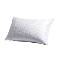 Oreiller en soie douce résistant aux oreillers en tissu de plumes et de velours Oreiller rempli de duvet de satin pincé blanc