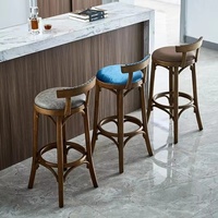 Tabourets de bar modernes rembourrés en bois de 35 pouces pour comptoir commercial, vente en gros, durables pour la maison et la salle à manger