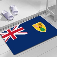 Tapis de sol imprimé avec le drapeau des îles Turcs et Caïcos, 40*60 cm, rectangulaire, en polyester et caoutchouc antidérapant