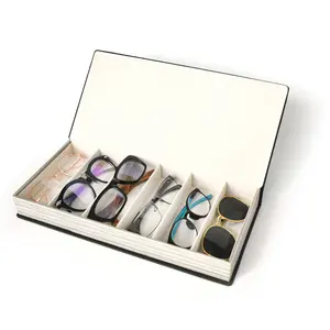 Bestpackaging 6槽PU皮革眼镜盒太阳镜收纳盒定制标志眼镜展示架盒