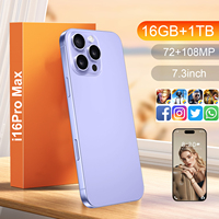 Nouveau Smartphone 16 Pro Max 5G 2026, 16 Go + 1 To, Double SIM, 8000 mAh, Écran AMOLED 7,3 pouces, Deca Core, 108 MP, CDMA, Version Globale, 120 Hz