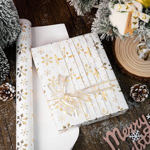 Christmas Wrapping Paper Roll 17in x 32.8ft <b>White</b> Gold Foil Snowflakes 3D Embossed Metallic Shine Gift <b>Wrap</b> for Holiday - Product Image 3