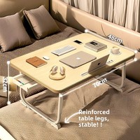 Bureau d'étude pliable pour lit, bureau, balcon, baie vitrée, petite table pour dortoir étudiant, surface en panneau MDF haute densité