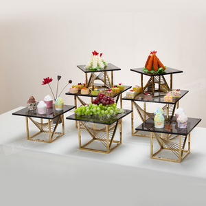 Autres plinthes d'affichage <span class=keywords><strong>de</strong></span> dessert <span class=keywords><strong>de</strong></span> cube en marbre blanc <span class=keywords><strong>de</strong></span> restaurant d'hôtel pour le <span class=keywords><strong>buffet</strong></span> <span class=keywords><strong>de</strong></span> traiteur et la présentation <span class=keywords><strong>de</strong></span> gâteau <span class=keywords><strong>de</strong></span> mariage - Product Image 6