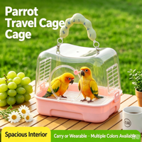 Cage à oiseaux transparente, sac de transport pour perroquet visible, poignée rembourrée douce, cage à oiseaux multicolores pour voyages en extérieur