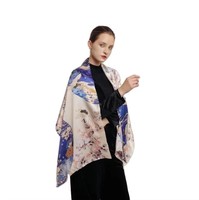 Écharpe longue en soie de luxe pour femme, motif léopard et pois, impression numérique, style chinois, châle multifonctionnel, écharpe de cou pour l'hiver