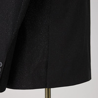 Blazer de smoking noir scintillant à revers châle pour homme, veste de cérémonie de luxe ajustée pour mariage, tapis rouge, soirée en boîte de nuit ou bar