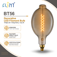 Ampoule LED à filament vintage BT56 en verre fumé, 7W E26 400LM 2200K, blanc chaud, style Edison, pour hôtel et villa - Offre Spéciale